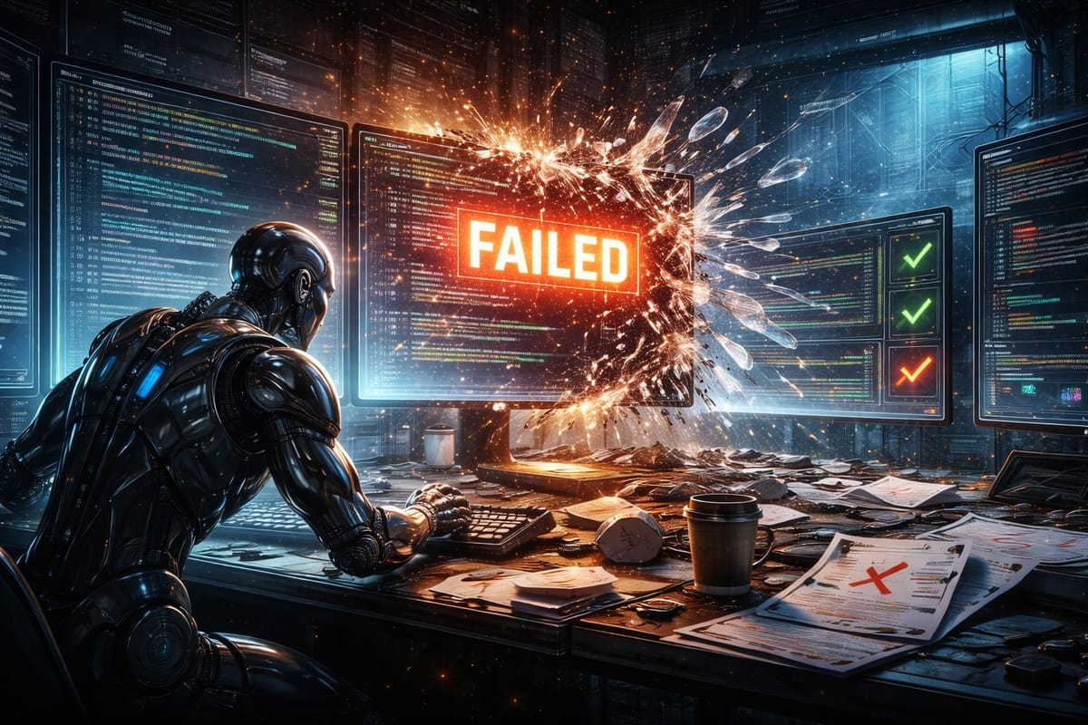 AI coding agent facing failing tests in a complex codebase.